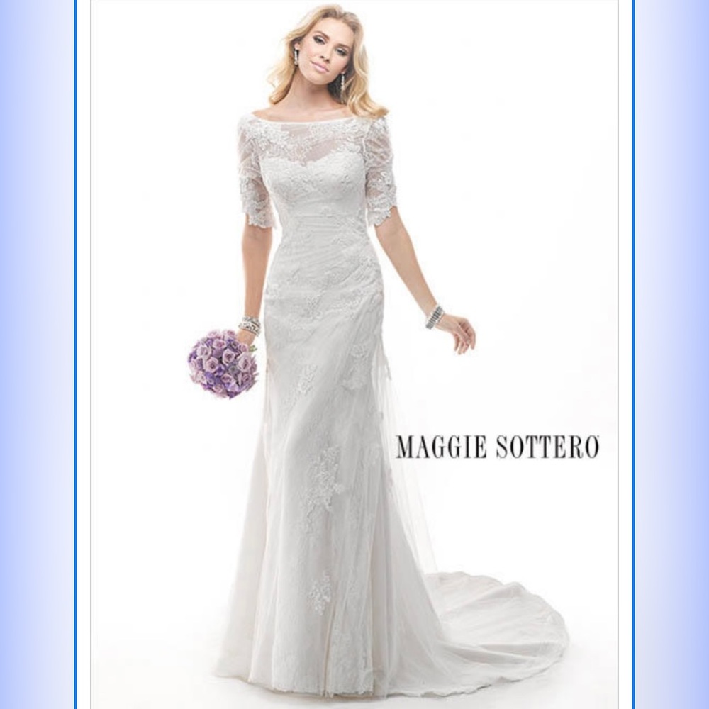 Maggie Sottero ‘Theda’ Wedding Dress Sz 12 Ivory